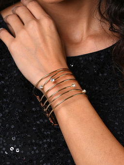 Sohi - Women Gold Toned Cuff Bracelet