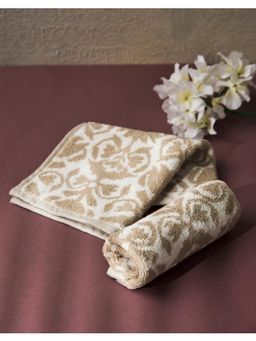 Fabindia - Beige Gadh Kamal Woven Cotton Bath Towel (Pack of 2)