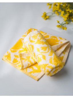 Fabindia - Yellow Gadh Kamal Woven Cotton Bath Towel (Pack of 2)