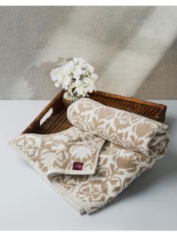 Fabindia - Beige Gadh Kamal Woven Cotton Bath Towel