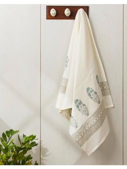 Fabindia - Blue Akriti Printed Cotton Bath Towel
