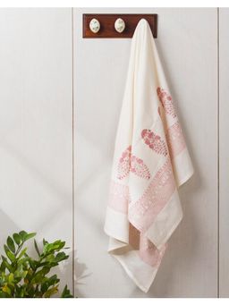 Fabindia - Pink Akriti Printed Cotton Bath Towel