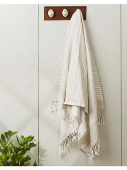 Fabindia - Beige Shahi Woven Cotton Bath Towel