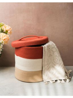 Fabindia - Multi-Color Fusion Cotton Laundry Basket