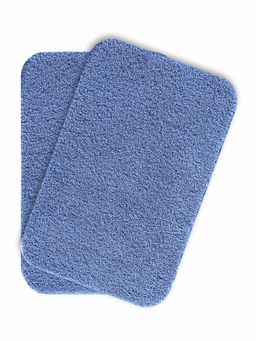 OBSESSIONS - Absorbent and Quick-Dry Polyester Bath Mat - Blue (Pack of 2)