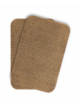 OBSESSIONS - Absorbent and Quick-Dry Polyester Bath Mat - Camel (Pack of 2)