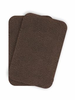 OBSESSIONS - Absorbent and Quick-Dry Polyester Bath Mat - Chocolate (Pack of 2)