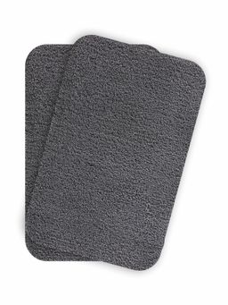 OBSESSIONS - Absorbent and Quick-Dry Polyester Bath Mat - Dark Grey (Pack of 2)