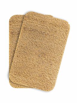 OBSESSIONS - Absorbent and Quick-Dry Polyester Bath Mat - Fawn (Pack of 2)