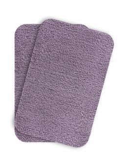 OBSESSIONS - Absorbent and Quick-Dry Polyester Bath Mat - Purple (Pack of 2)