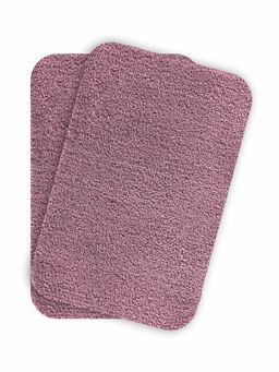 OBSESSIONS - Absorbent and Quick-Dry Polyester Bath Mat - Mauve (Pack of 2)