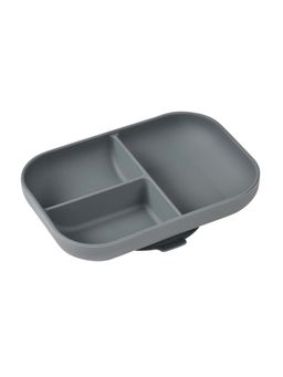 Beaba - Silicone Suction Divided Plate, Mineral, 4M+