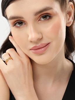 Carlton London - Gold Plated Fancy Adjustable Ring