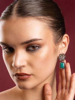 PANASH - Green Stone Drop Earrings
