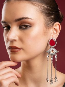 PANASH - Red Stone Drop Earrings