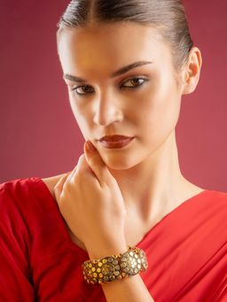 PANASH - Women Brass Gold-Plated Kada