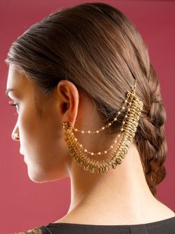 PANASH - Gold Plated Pearl Ear Chain