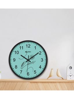 Olive Tree - Aqua Floral Wall Clock