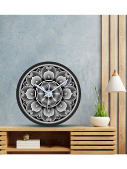 Olive Tree - Black Floral Wall Clock