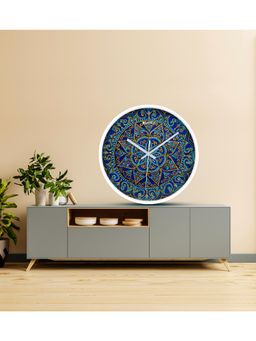 Olive Tree - Navy Blue Floral Wall Clock