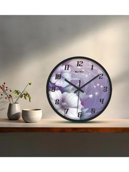 Olive Tree - Purple Floral Wall Clock