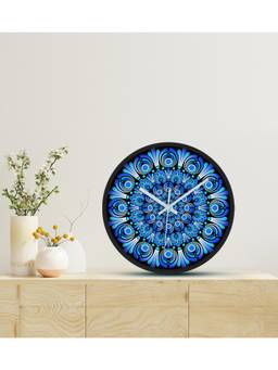 Olive Tree - Blue Floral Wall Clock