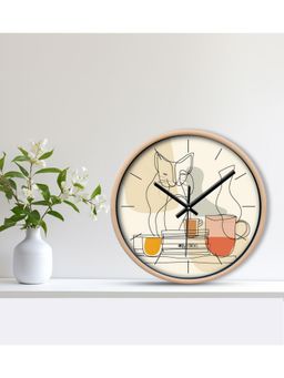 Olive Tree - Beige Printed Wall Clock
