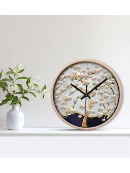 Olive Tree - Grey Floral Wall Clock
