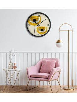 Olive Tree - Yellow Printed Wall Clock