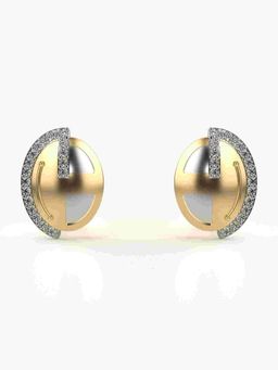 Valanova - Sterling Silver Plated with Yellow Gold and Certified Lab Grown Diamond 0.27 Cts Earrings
