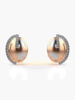Valanova - Sterling Silver Plated with Rose Gold and Certified Lab Grown Diamond 0.27 Cts Earrings