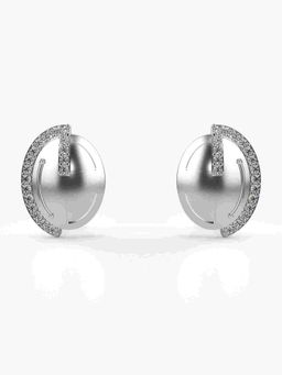 Valanova - Sterling Silver Plated with White Gold and Certified Lab Grown Diamond 0.27 Cts Earrings