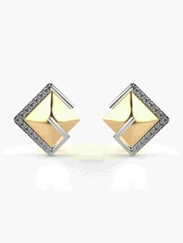 Valanova - Sterling Silver Plated with Yellow Gold and Certified Lab Grown Diamond 0.24 Cts Earrings