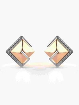 Valanova - Sterling Silver Plated with Rose Gold and Certified Lab Grown Diamond 0.24 Cts Earrings