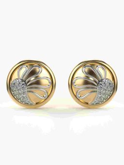 Valanova - Sterling Silver Plated with Yellow Gold and Certified Lab Grown Diamond 0.37 Cts Earrings