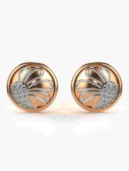 Valanova - Sterling Silver Plated with Rose Gold and Certified Lab Grown Diamond 0.37 Cts Earrings