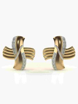 Valanova - Sterling Silver Plated with Yellow Gold and Certified Lab Grown Diamond 0.27 Cts Earrings