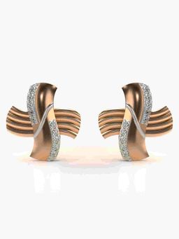 Valanova - Sterling Silver Plated with Rose Gold and Certified Lab Grown Diamond 0.27 Cts Earrings