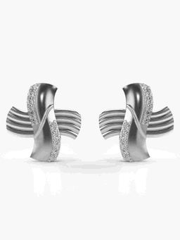 Valanova - Sterling Silver Plated with White Gold and Certified Lab Grown Diamond 0.27 Cts Earrings