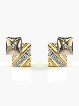 Valanova - Sterling Silver Plated with Yellow Gold and Certified Lab Grown Diamond 0.29 Cts Earrings