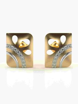Valanova - Sterling Silver Plated with Yellow Gold and Certified Lab Grown Diamond 0.14 Cts Earrings