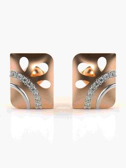 Valanova - Sterling Silver Plated with Rose Gold and Certified Lab Grown Diamond 0.14 Cts Earrings