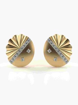 Valanova - Sterling Silver Plated with Yellow Gold and Certified Lab Grown Diamond 0.26 Cts Earrings