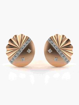 Valanova - Sterling Silver Plated with Rose Gold and Certified Lab Grown Diamond 0.26 Cts Earrings