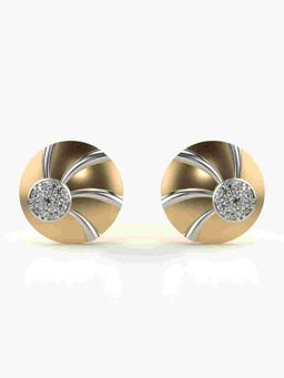 Valanova - Sterling Silver Plated with Yellow Gold and Certified Lab Grown Diamond 0.30 Cts Earrings