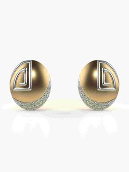 Valanova - Sterling Silver Plated with Yellow Gold and Certified Lab Grown Diamond 0.22 Cts Earrings