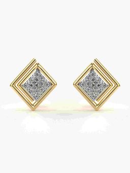 Valanova - Sterling Silver Plated with Yellow Gold and Certified Lab Grown Diamond 0.29 Cts Earrings