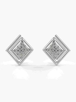 Valanova - Sterling Silver Plated with White Gold and Certified Lab Grown Diamond 0.29 Cts Earrings