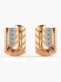 Valanova - Sterling Silver Plated with Rose Gold and Certified Lab Grown Diamond 0.24 Cts Earrings
