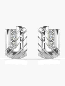 Valanova - Sterling Silver Plated with White Gold and Certified Lab Grown Diamond 0.24 Cts Earrings